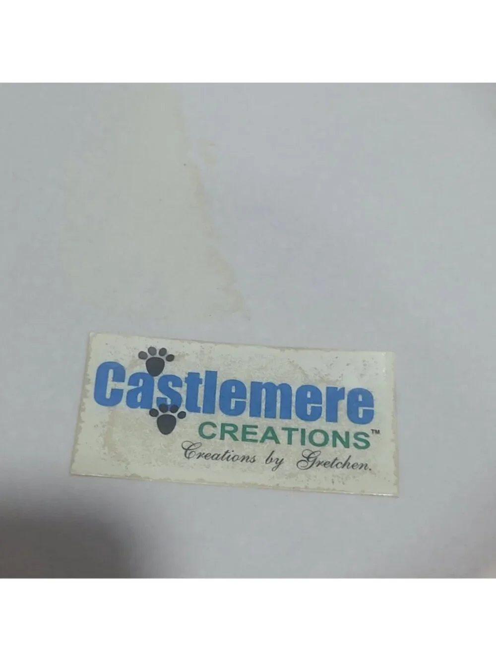 Castlemere Creations Ceramic Pet Treat Jar White Base Black Paw Print Lid Black